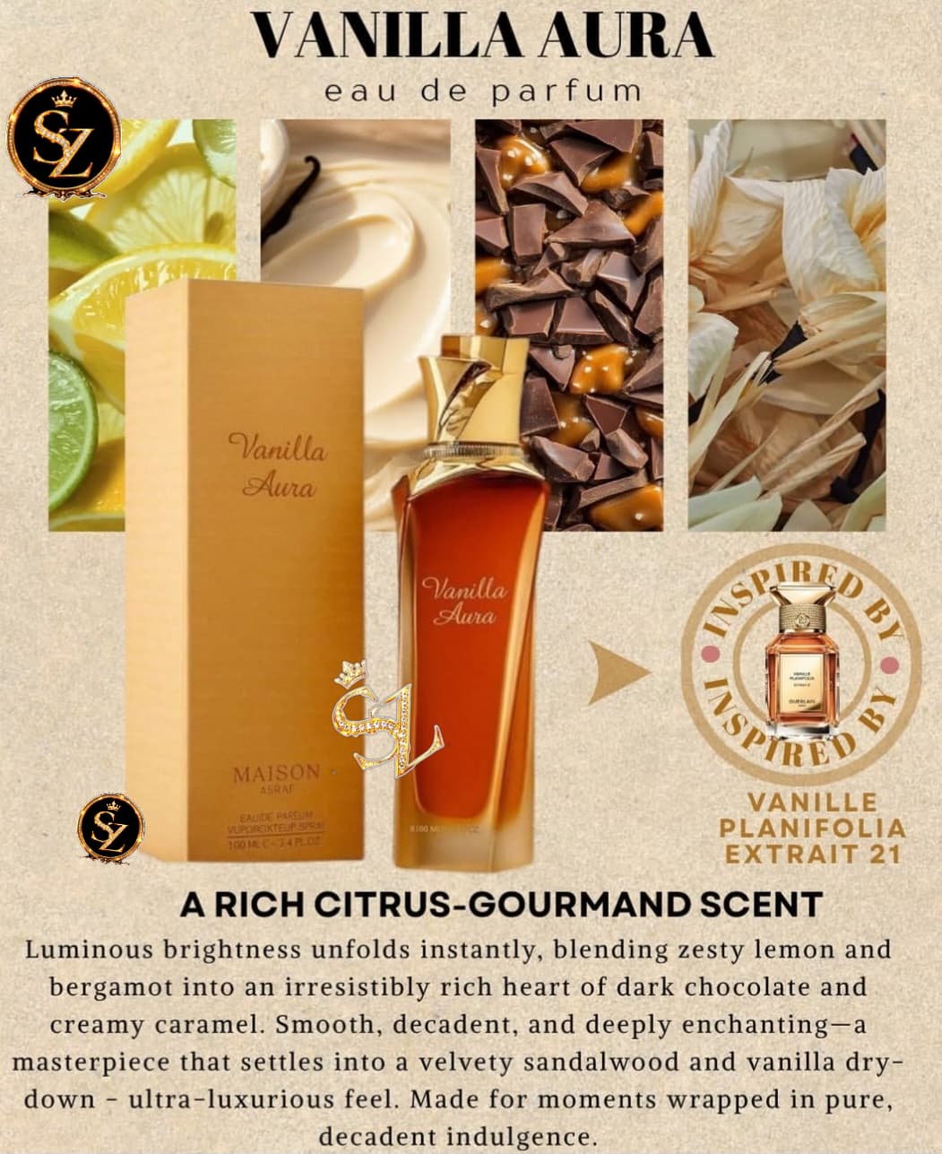 VANILLA AURA EDP 100ML UNISEX BY MAISON ASRAR