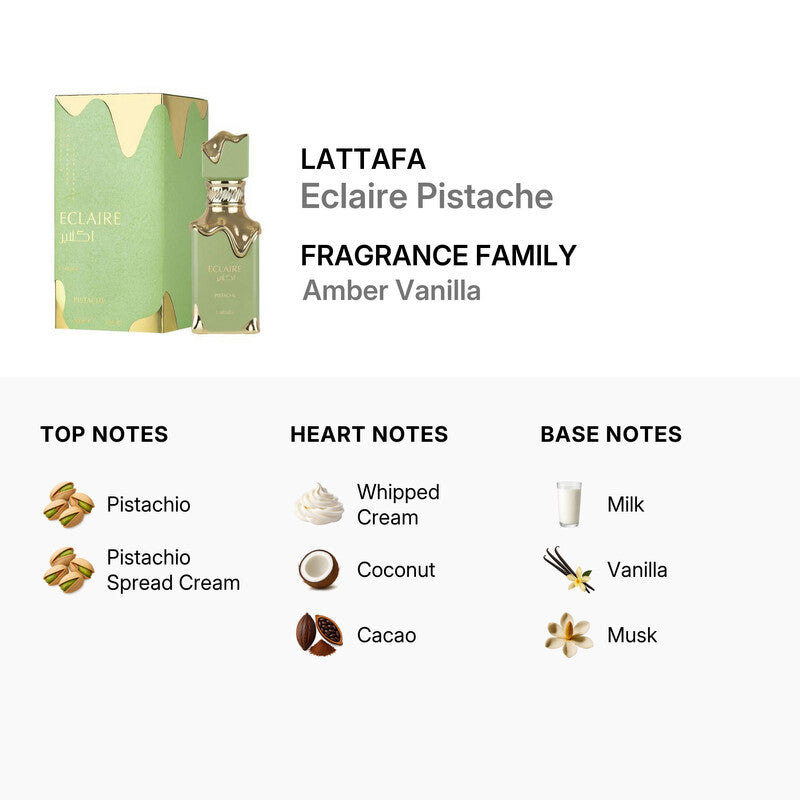 ECLAIR PISTACHIO EDP 100ML UNISEX BY LATTAFA